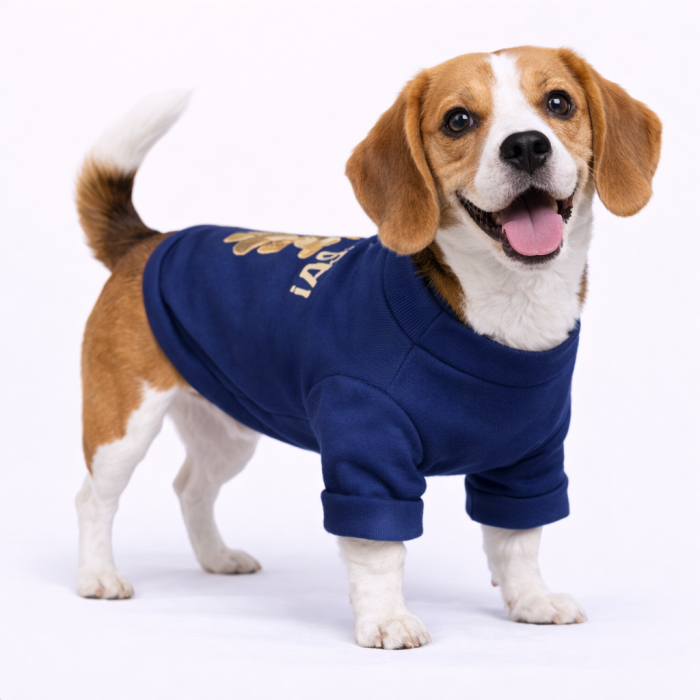 Демисезонный кроп-свитшот для собак "Good Day", синий, размер 2XL