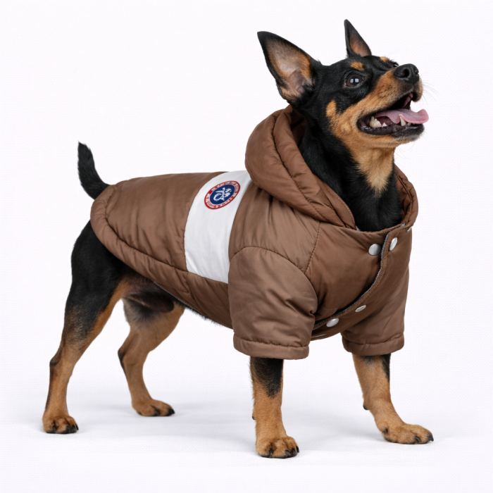 Куртка для собак вітрозахисна вологостійка Pet Style "Tagoon" Коричнева, розмір L