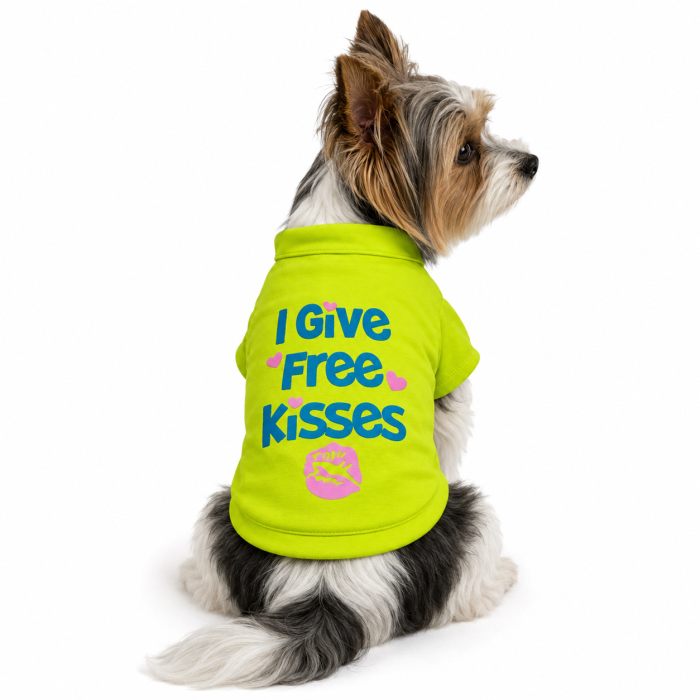Світшот для собак «Free kisses» жовтий, розмір M