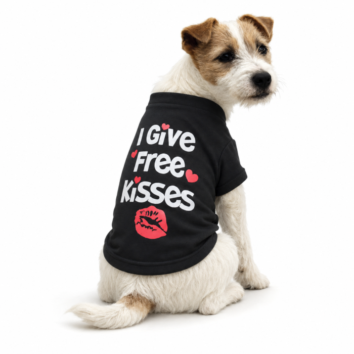 Світшот для собак «Free kisses» чорний, розмір L