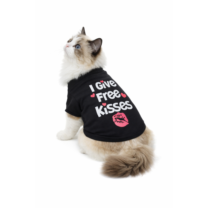 Світшот для котів «Free kisses» чорний, розмір S