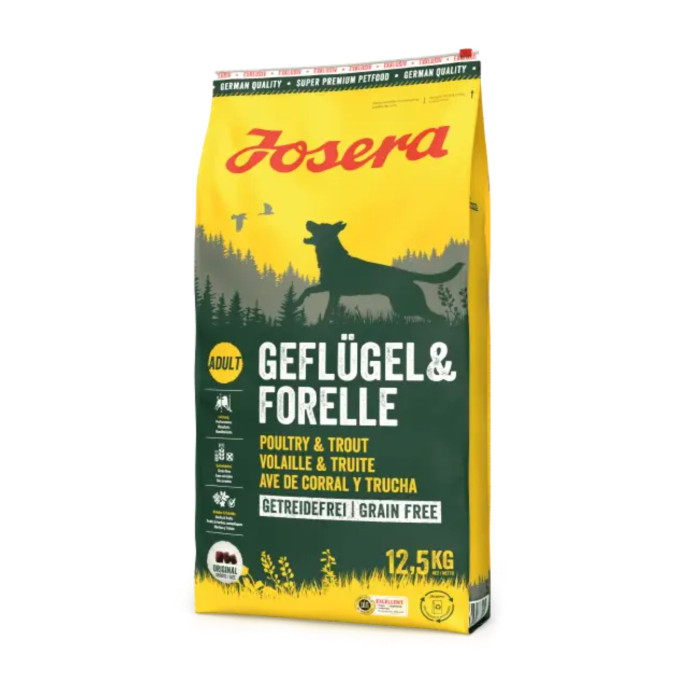 Josera Geflügel & Forelle сухой без зерновой корм с птицей и форелью для взрослых собак 12,5 кг