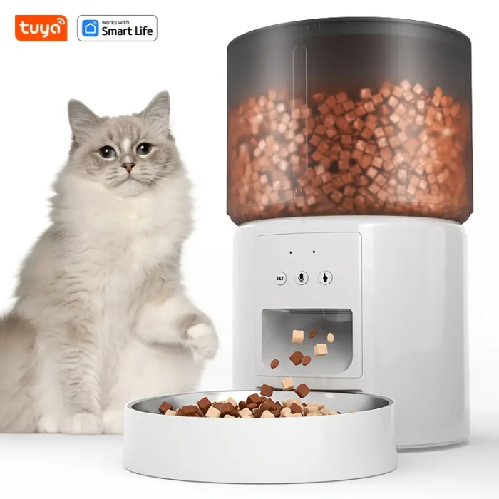 Автоматическая кормушка для кошек Papifeed 3L, смарт кормушка c WIFI, белая