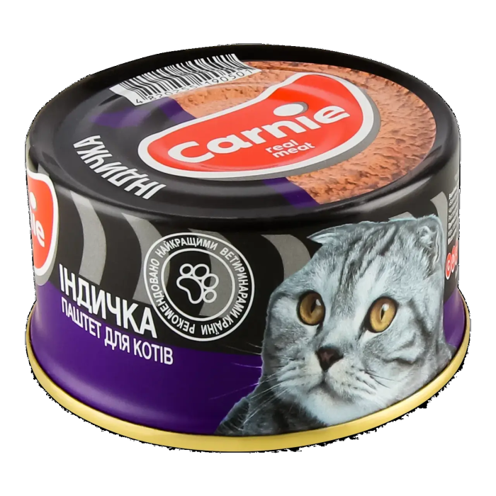Паштет мясной Carnie с индейкой для взрослых кошек, 90г
