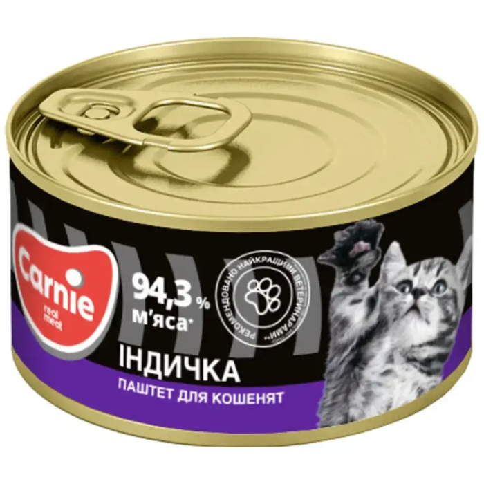 Влажный корм для котят Carnie Паштет мясной с индейкой 90 г