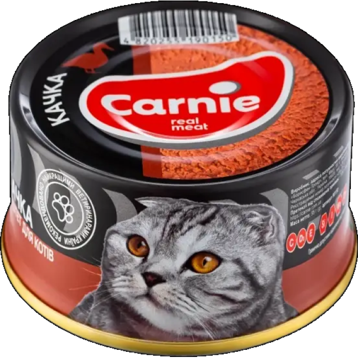 Паштет м'ясний Carnie з качкою для дорослих кішок, 90г