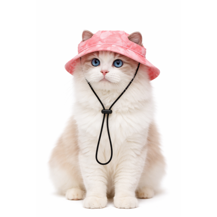 Сонцезахисна кепка - панама для котів, рожева, розмір M