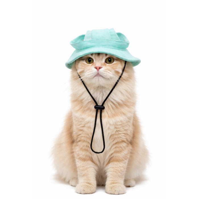 Сонцезахисна кепка - панама для котів, зелена, розмір L