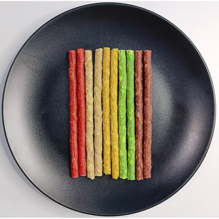 Ласощі для собак AlfPet AB13 Жувальні кольорові палички 12.5 см уп. 100 шт