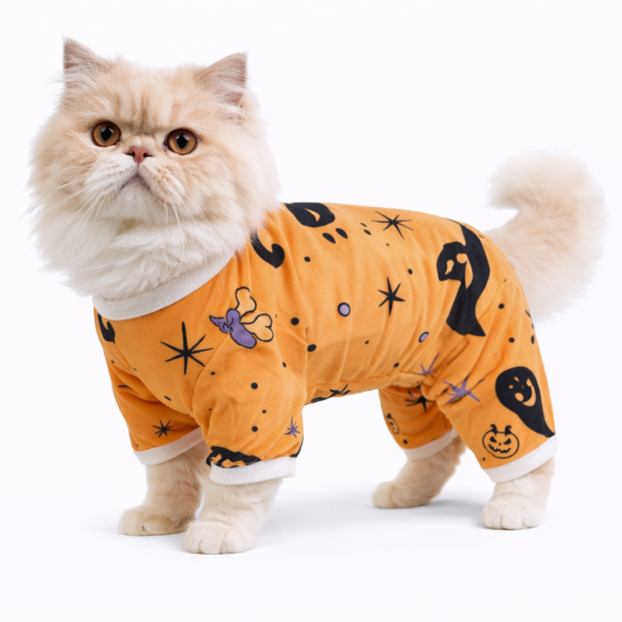 Піжама для котів "Lucky", коричнева, розмір XS