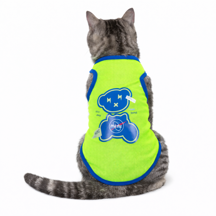 Сетчатая майка для котов "Мишка", желтая, размер L