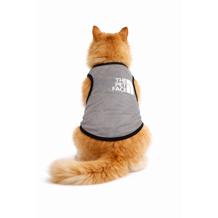 Сітчаста майка для котів «THE pet face», сіра, розмір S