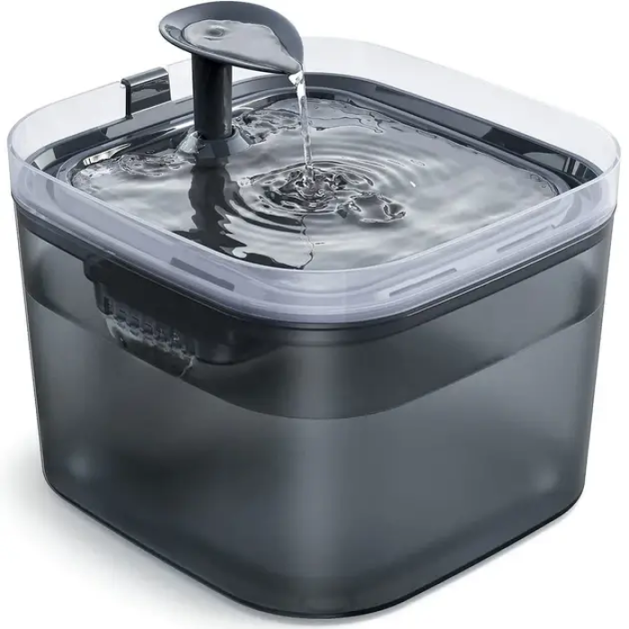 Питьевой фонтан для кошек PetStyle 2.2L, поилка для кошек с фильтром, черная