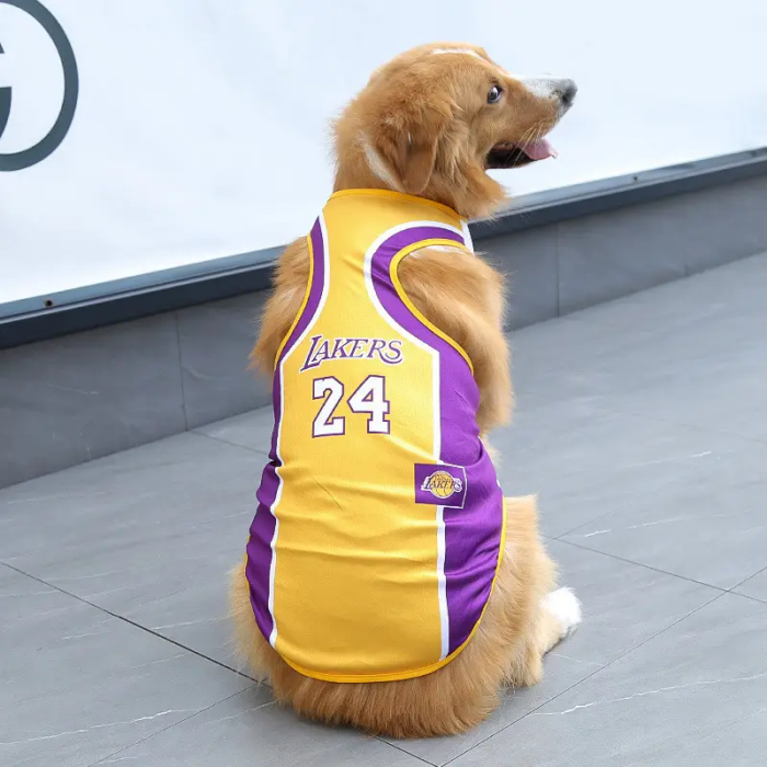 Майка спортивна для великих собак Lakers 24 жовта 4XL