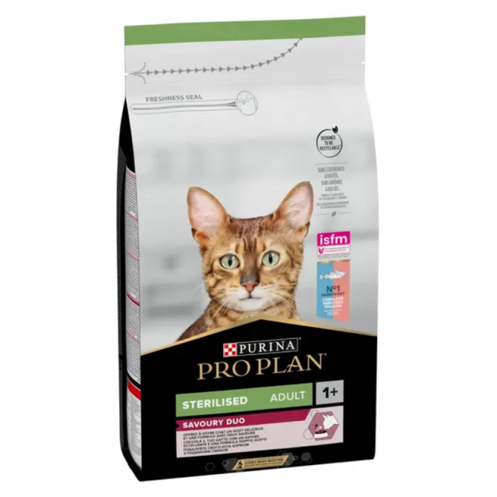 Сухий корм PRO PLAN Sterilised Adult 1+ Savoury Duo для дорослих стерилізованих котів, з тріскою та фореллю, 10 кг
