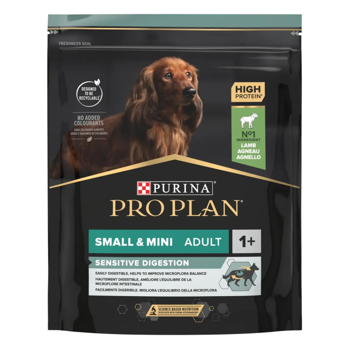 Сухий корм PRO PLAN Small&Mini Adult 1+ Sensitive Digestion для дорослих собак малих порід, з чутливим травленням, з ягням, 700 г
