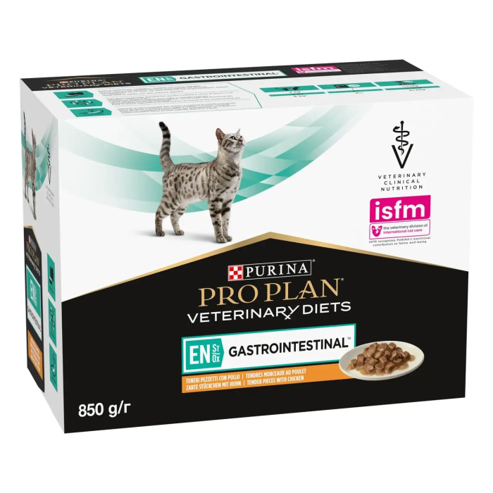 Блок (10 шт.) Влажный диетический корм PRO PLAN VETERINARY DIETS EN Gastrointestinal для котят и взрослых кошек для уменьшения расстройств