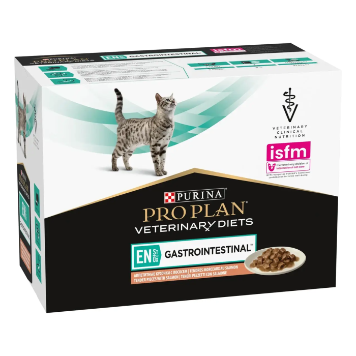 Блок (10 шт.) Влажный диетический корм PRO PLAN VETERINARY DIETS EN Gastrointestinal для котят и взрослых кошек для уменьшения расстройств