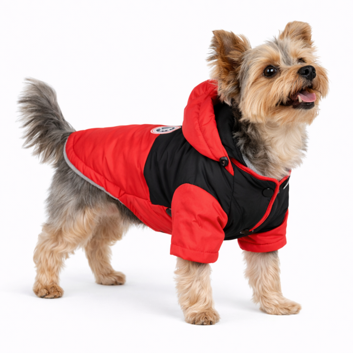 Зимова водонепроникна курточка для собак "DaDaGouPet", червона, розмір L