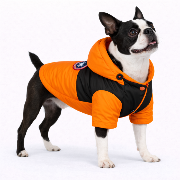 Зимова водонепроникна курточка для собак "DaDaGouPet", помаранчева, розмір M