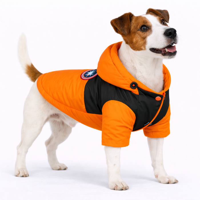 Зимова водонепроникна курточка для собак "DaDaGouPet", помаранчева, розмір XL