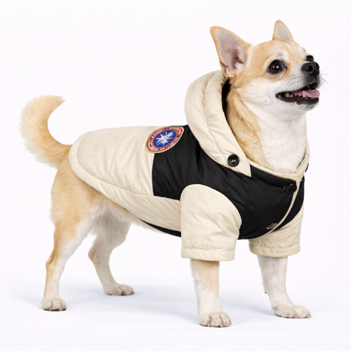 Зимова водонепроникна курточка для собак "DaDaGouPet", біла, розмір S