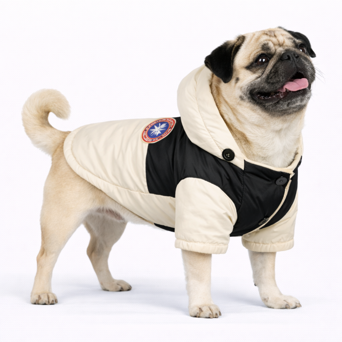 Зимова водонепроникна курточка для собак "DaDaGouPet", біла, розмір M