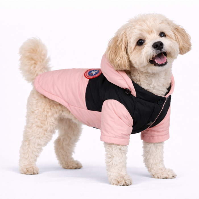 Зимова водонепроникна курточка для собак "DaDaGouPet", рожева, розмір S