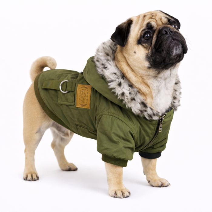 Осінньо-весняна куртка, парка для собак "ParisDog Republic", хакі, розмір M
