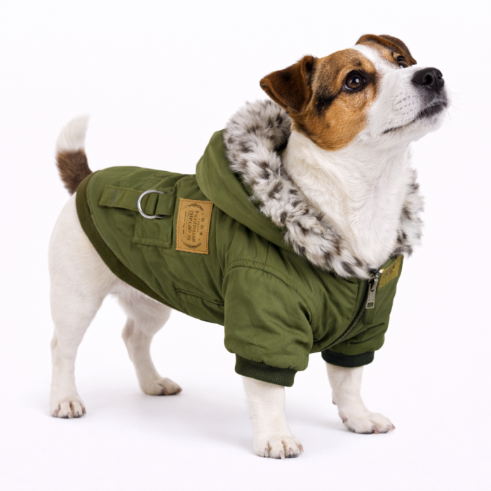 Осінньо-весняна куртка, парка для собак "ParisDog Republic", хакі, розмір XL