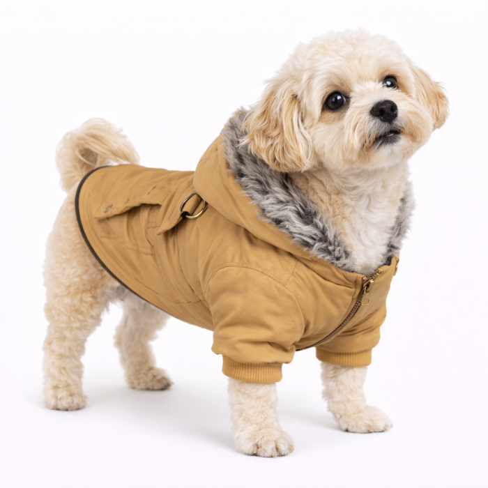 Осінньо-весняна куртка, парка для собак "ParisDog Republic", жовта, розмір S
