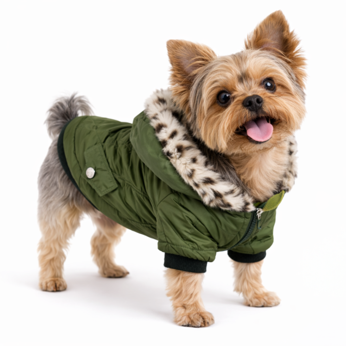 Осінньо-зимова куртка для собак "PetsOO", хакі, розмір M