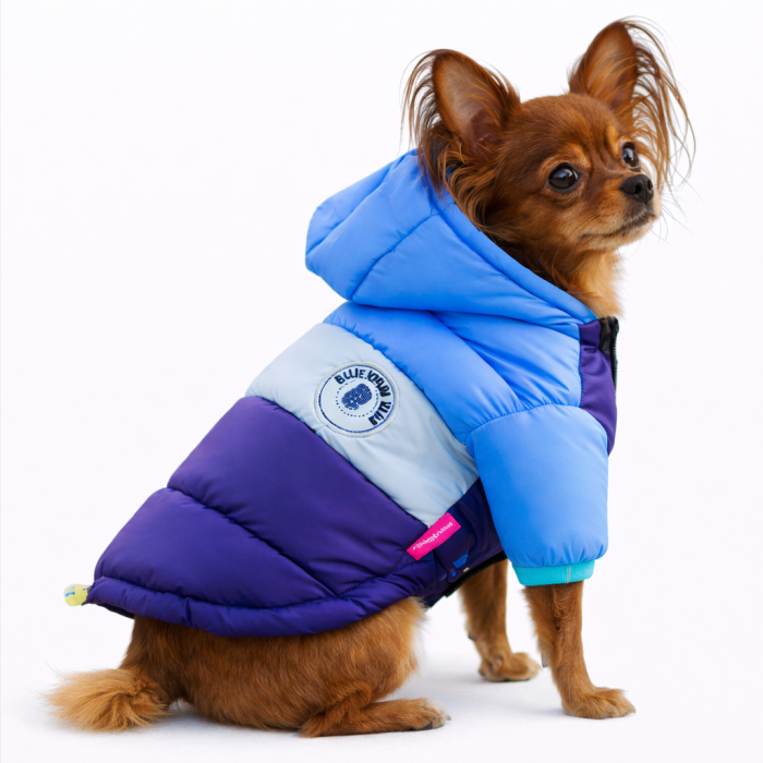 Зимова непромокальна куртка для собак "Club", блакитна, розмір 14