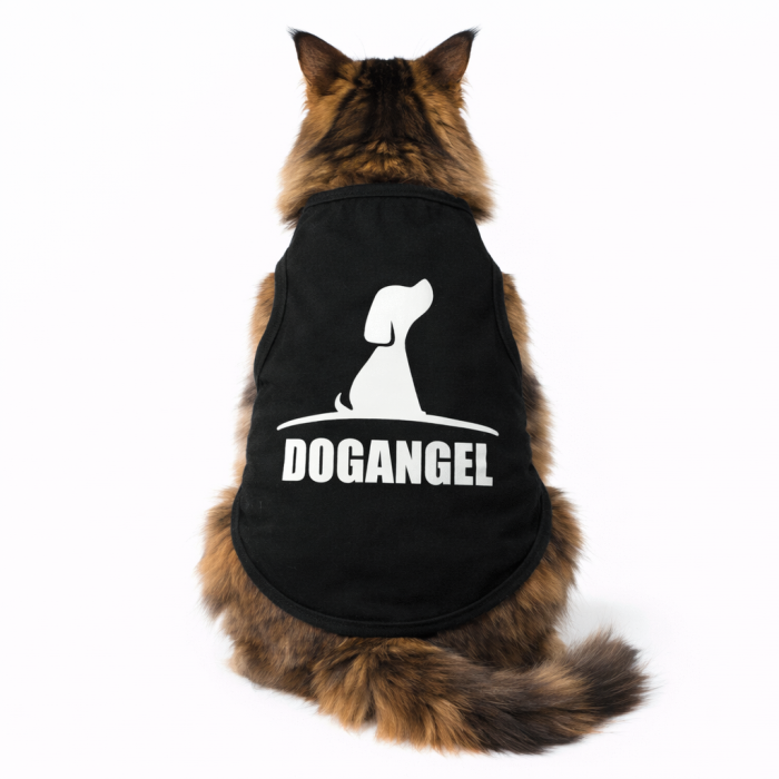 Літня трикотажна майка для котів та кішок "Dog Angel", чорна, розмір XS