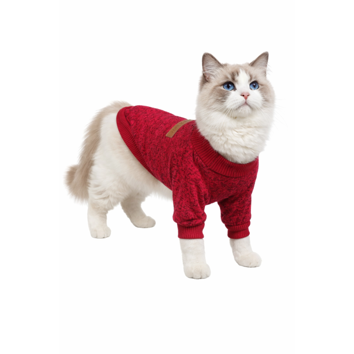 Осінньо-весняний джемпер для котів та кішок "Classic", червоний, розмір XS