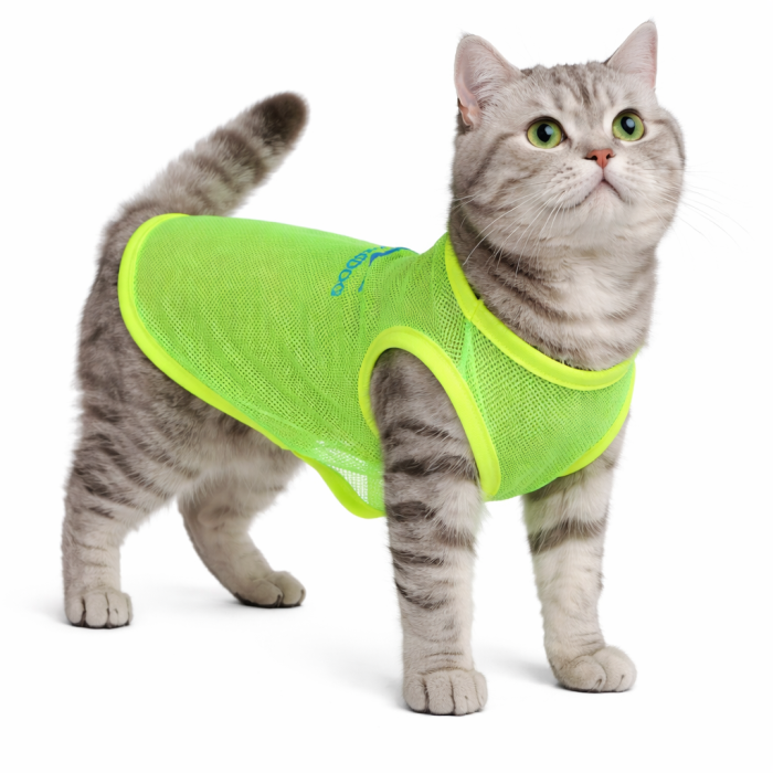 Летняя сетчатая майка для котов и кошек и котов "Ercedog", желтая, размер M