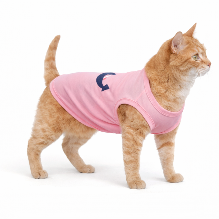 Літня майка з поліестеру для котів та кішок "Якір", рожева, розмір S