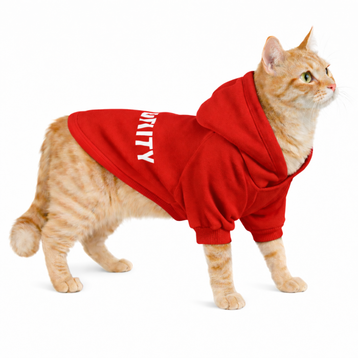 Весняне тонке подовжене худі для котів та кішок "Security", червоне, розмір S