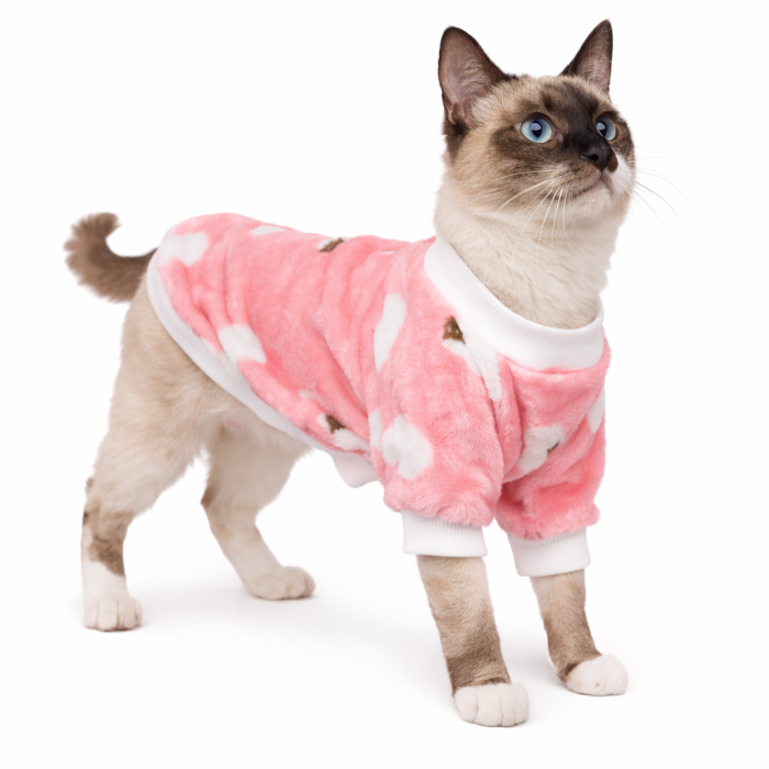 Осіння махрова кофта для котів та кішок "Sheep", рожевий, розмір L