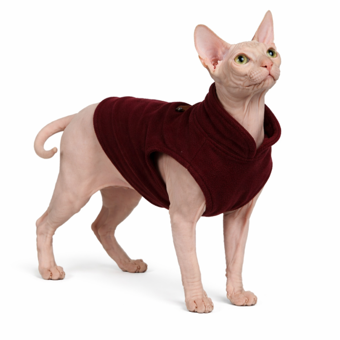 Осінньо-весняний жилет для котів та кішок з кільцем "Однотон", коричневий, розмір M