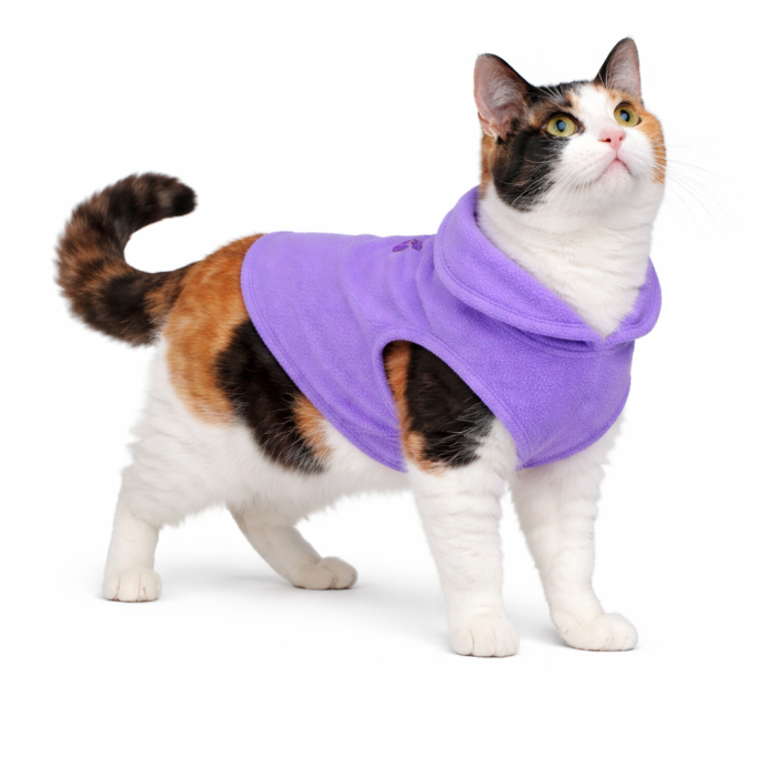 Осінньо-весняний жилет для котів та кішок з кільцем "Однотон", фіолетовий, розмір 2XL