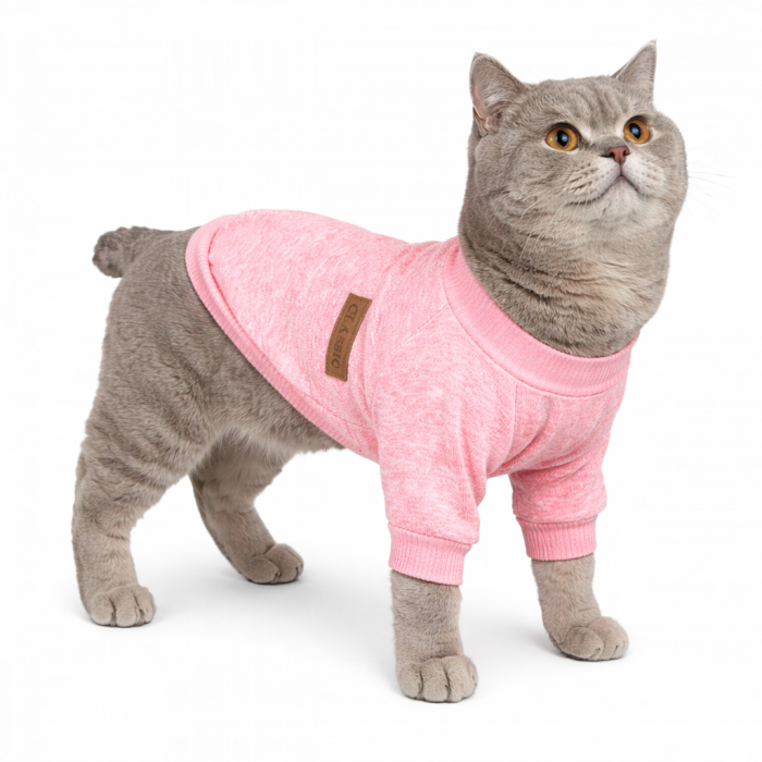 Осінньо-весняний джемпер для котів та кішок "Classic", рожевий, розмір L