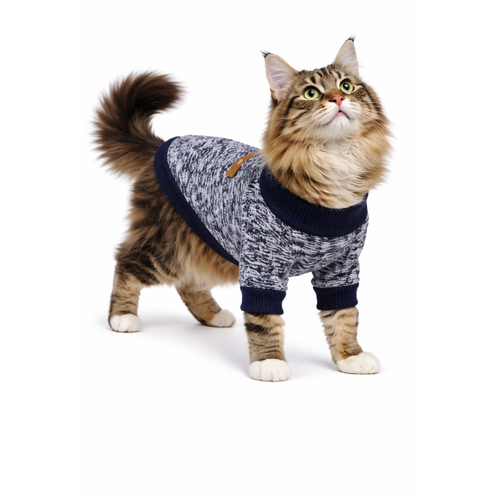 Осінньо-весняний джемпер для котів та кішок "Classic", сірий 2, розмір S