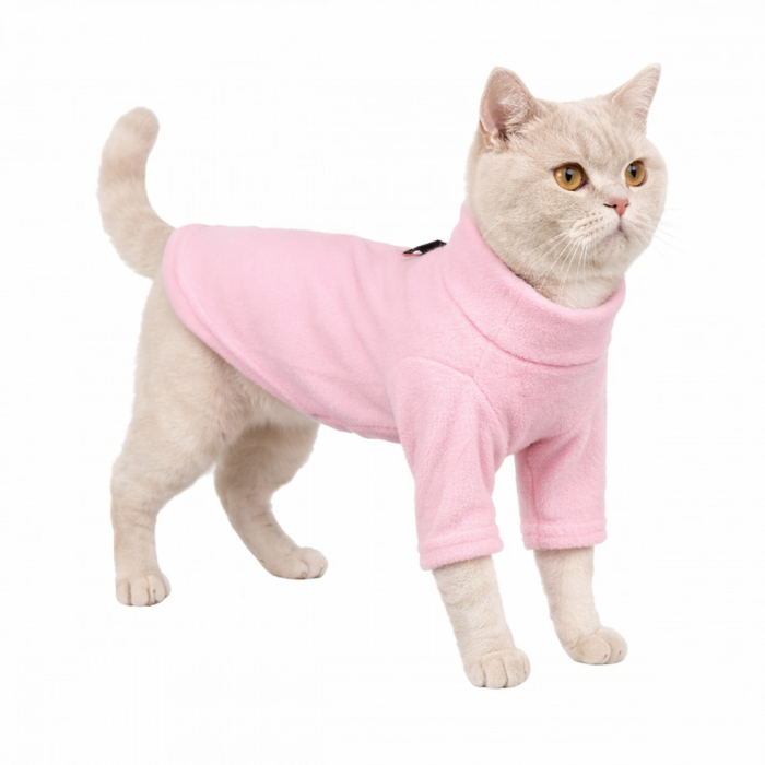 Демісезонна кофта для котів та кішок з кільцем для повідця, рожева, розмір 2XL