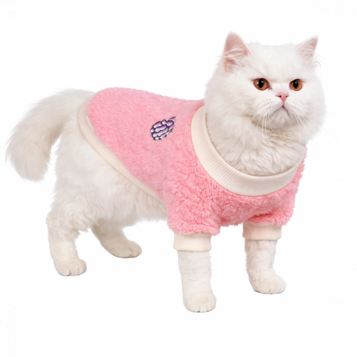 Осеннее-весенний махровый свитер для котов и кошек "Виноград", фиолетовый, размер XL