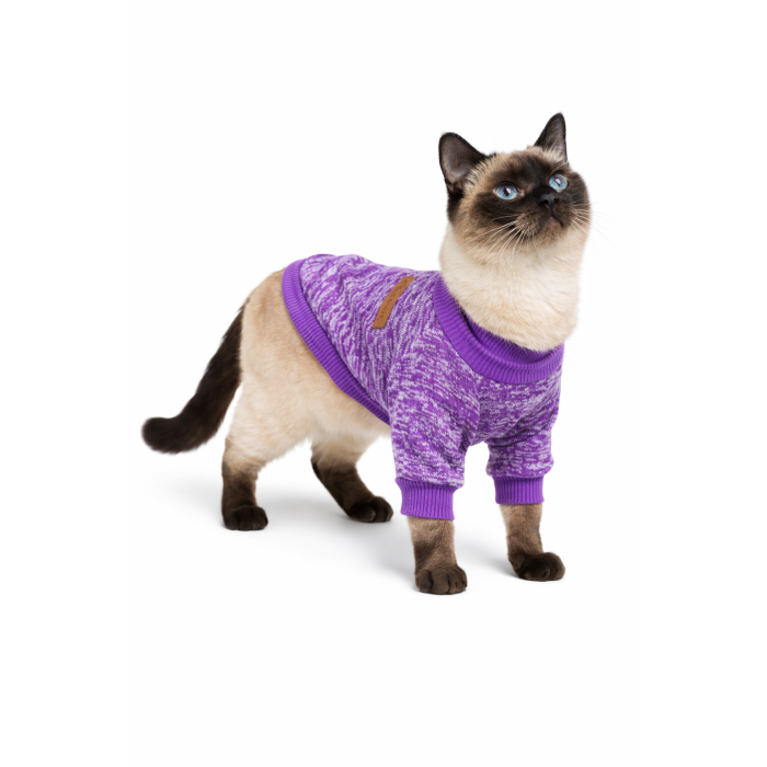 Осінньо-весняний джемпер для котів та кішок "Classic", фіолетовий, розмір 2XL