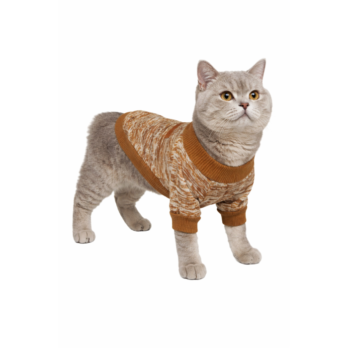Осінньо-весняний джемпер для котів та кішок "Classic", гірчичний, розмір XL