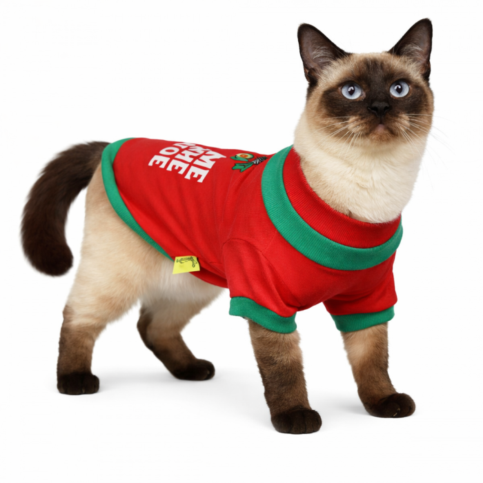 Демісезонний світшот для котів та кішок "Принт", червоний, розмір L