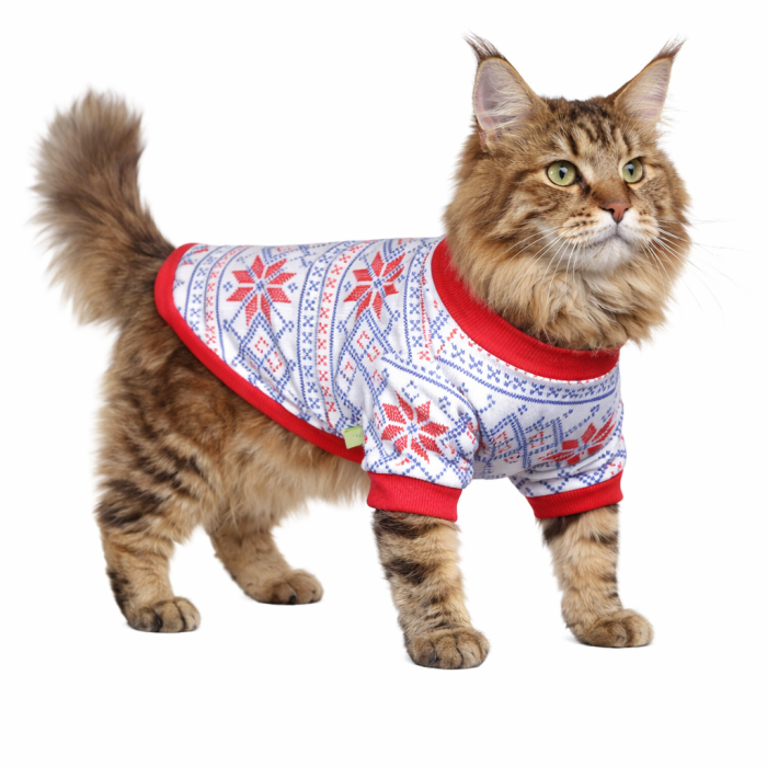 Демісезонний світшот для котів та кішок "Візерунок", червоний, розмір S