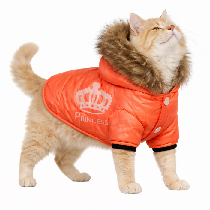 Демісезонна курточка для котів та кішок "Princes", помаранчева, розмір L